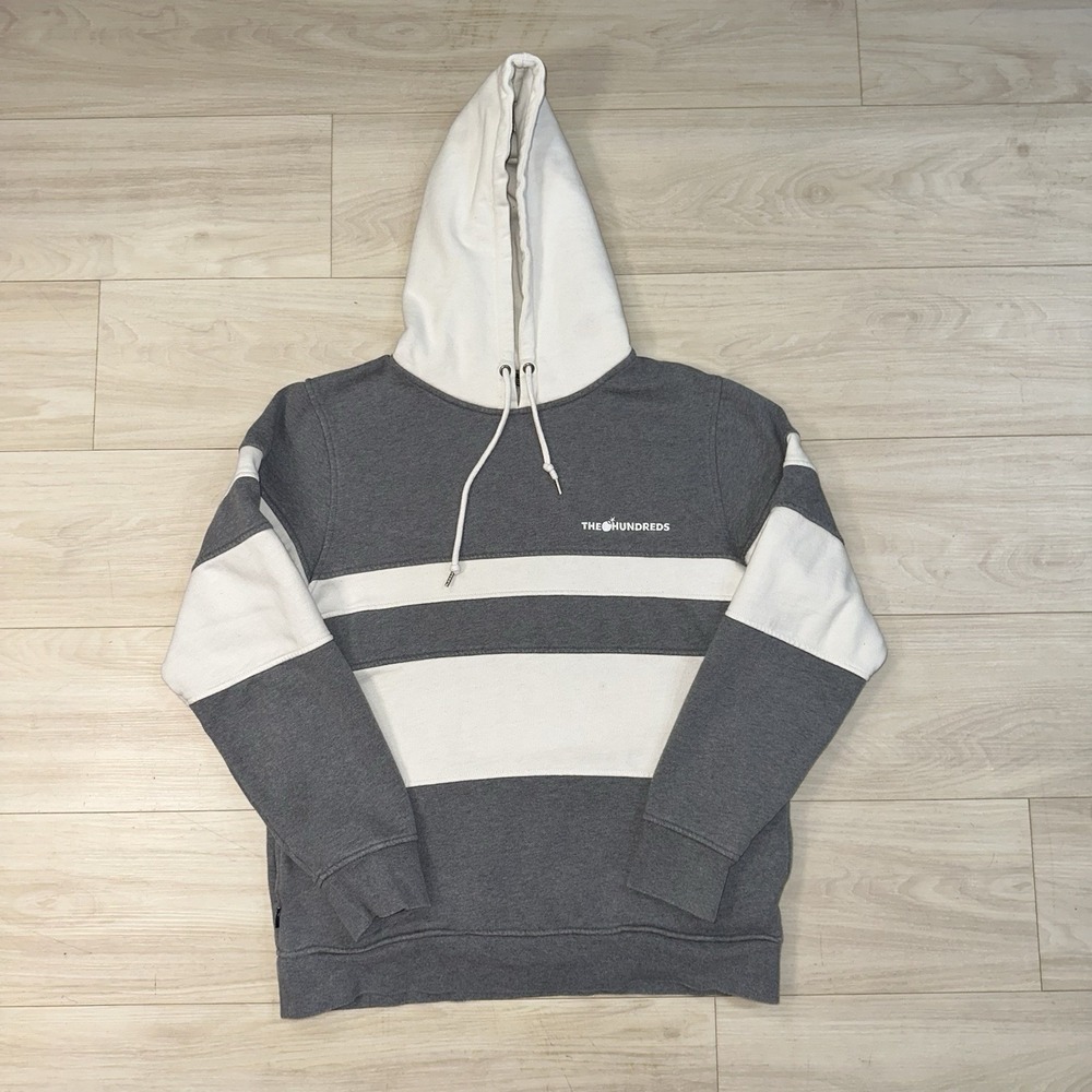 The Hundreds Grey White Hoodie Size Large Color Block Skate Hype Street Wear